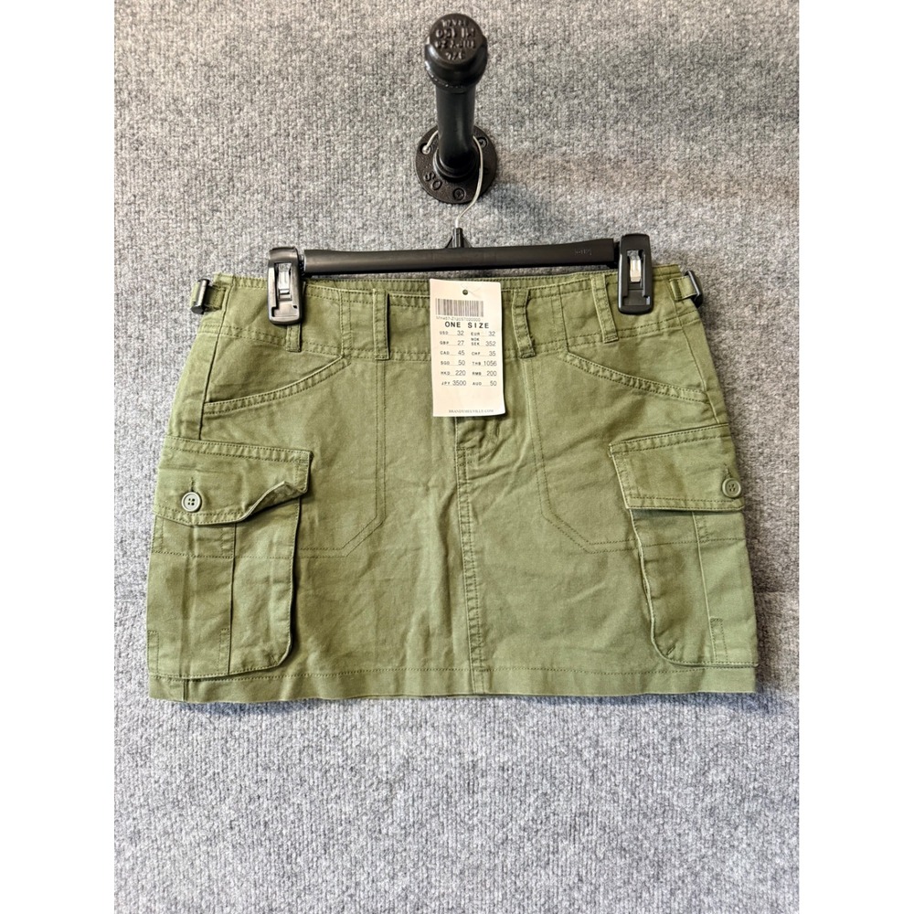 Brandy Melville Olive Green Cargo Mini‎ Skirt One Size MH457-Z120 Utility Mini